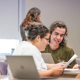 Students review a film script